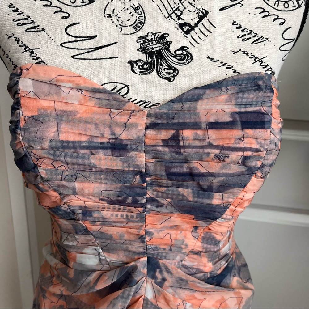 Bcbgeneration Strapless Smock Back Watercolor Dre… - image 3